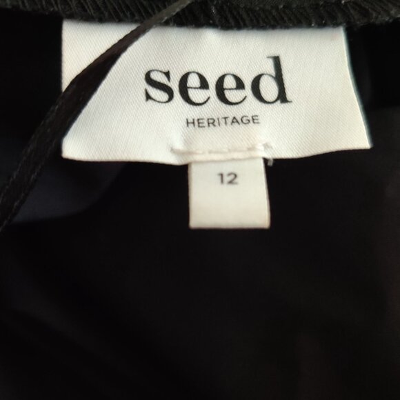 Seed Heritage Womens Shift Dress Short Ruffle Bell Sleeve Career Black Size 12 - Picture 5 of 7
